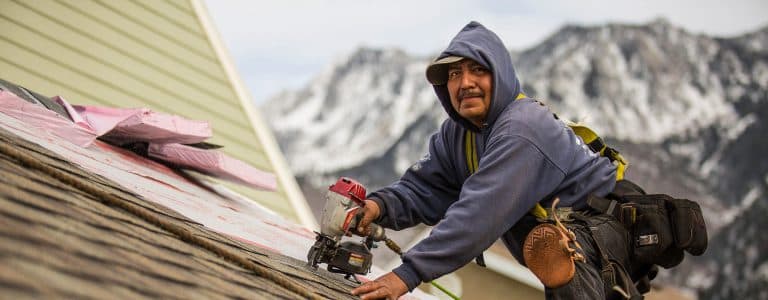 IWC roofer working on a roof in Ohio